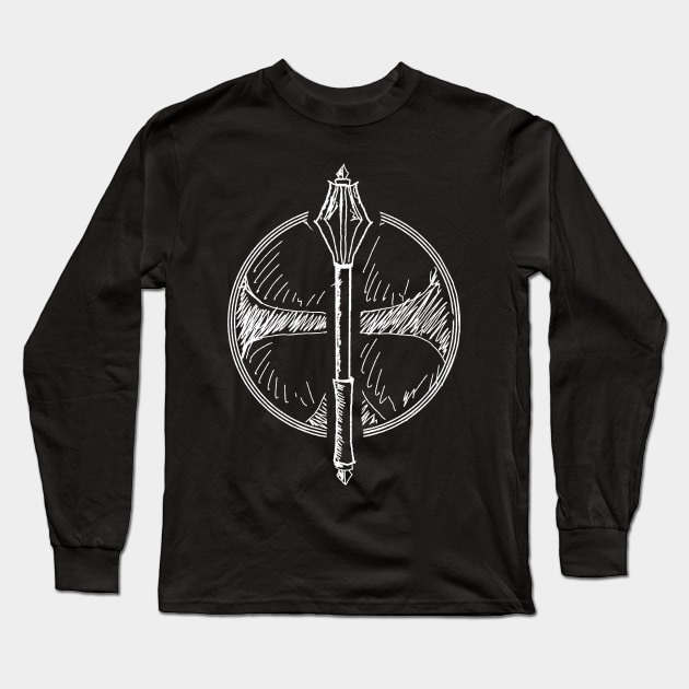 Mace with Shield Long Sleeve T-Shirt by themanyartsofknight